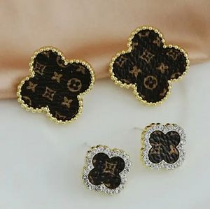 Upcycled L V genuine leather earrings